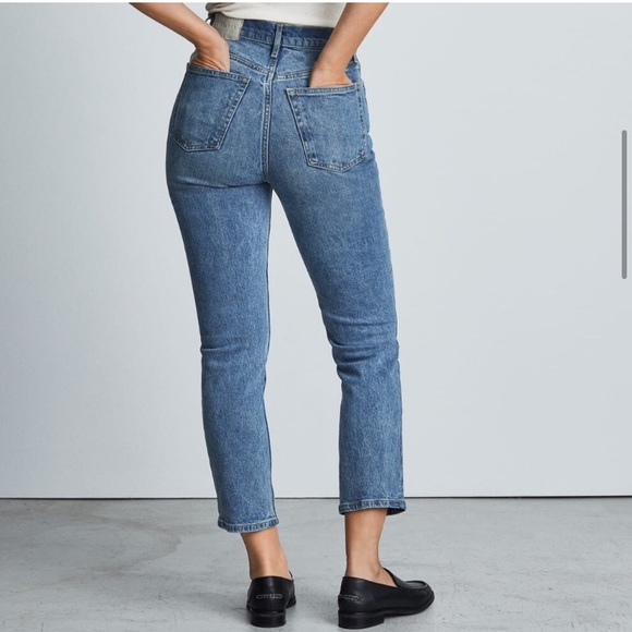 EVERLANE Original Cheeky High Rise Slim Straight Leg Ankle Denim Jeans 32 - Picture 2 of 14